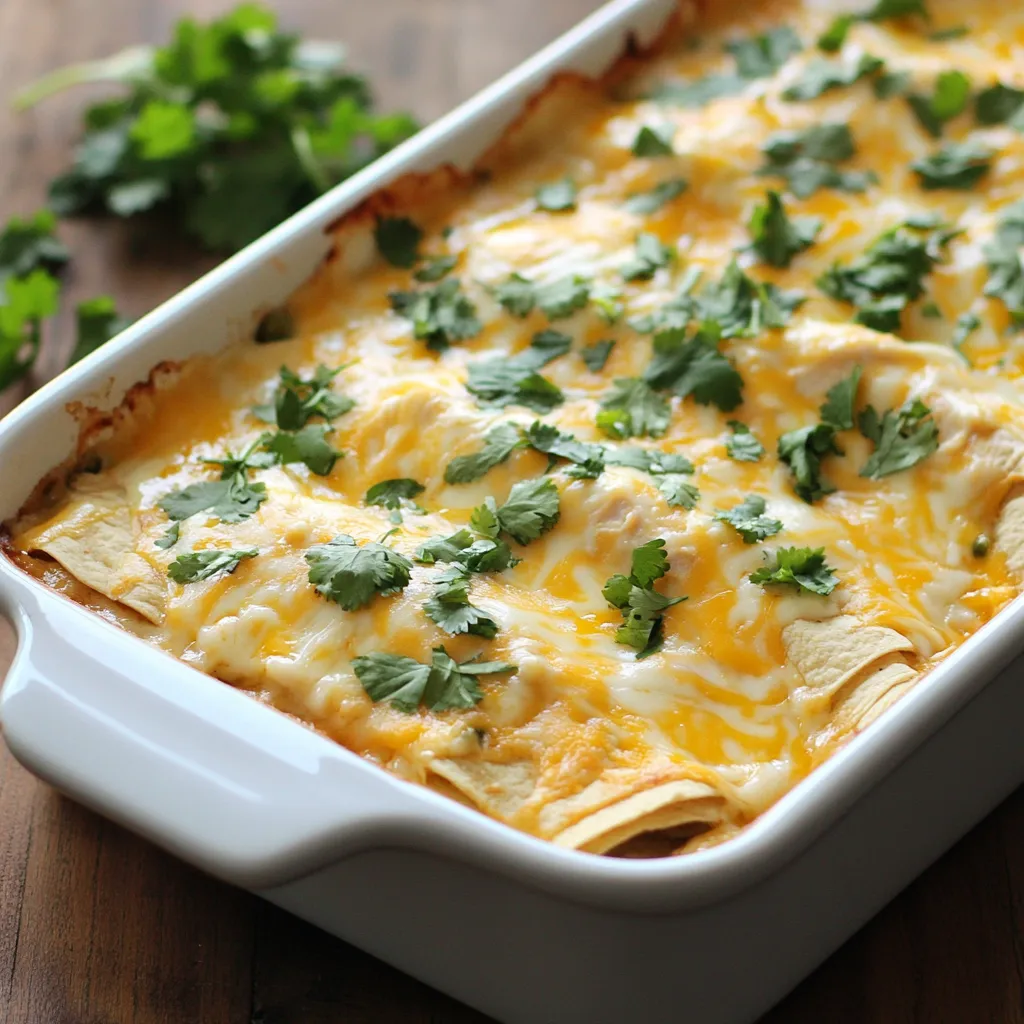 A white dish with a casserole in it.