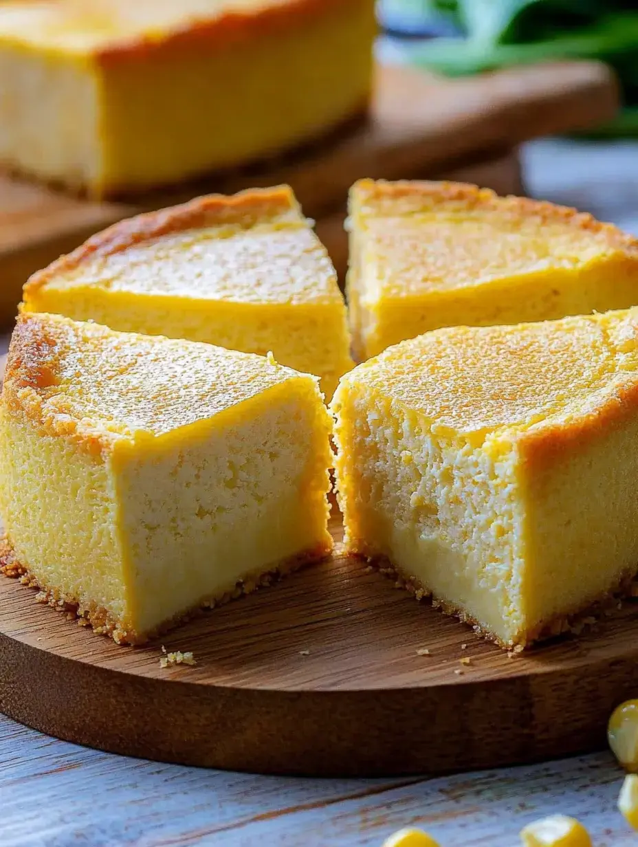 A freshly cut slice of yellow cake on a wooden serving board, showcasing its smooth texture and golden top.