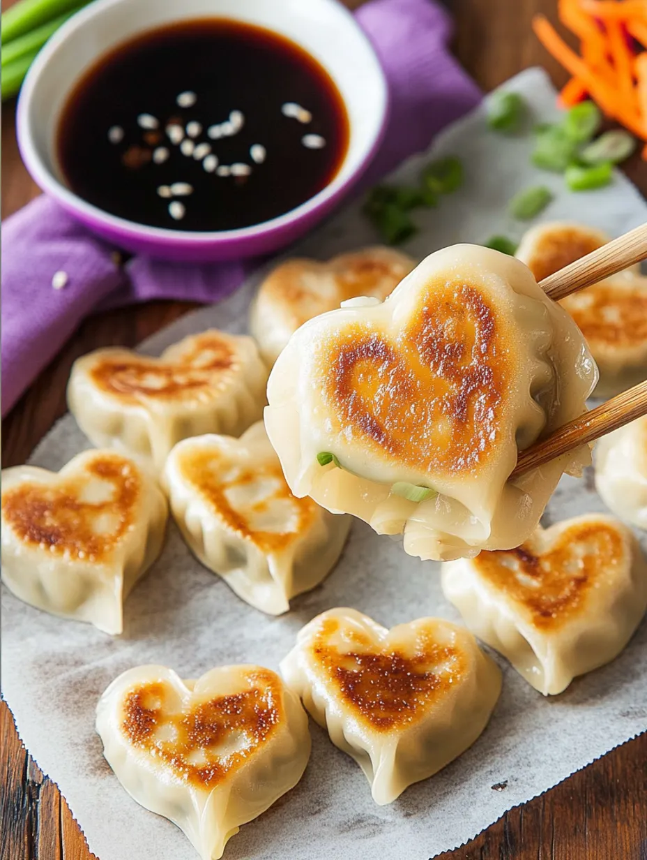 Delicious Heart Shaped Pork Potstickers Recipe