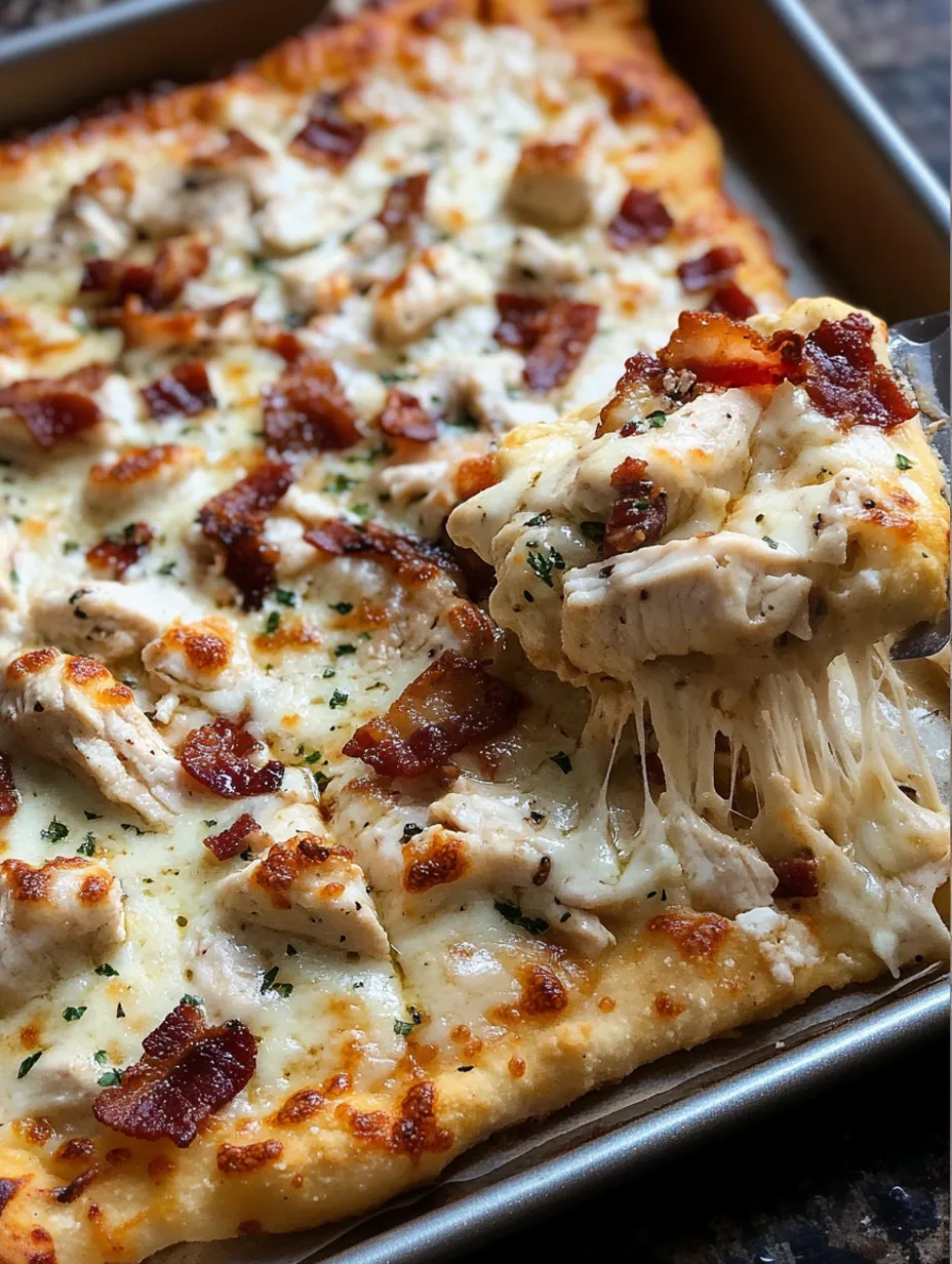 Chicken Bacon Alfredo Pizza on Cheddar Bay Biscuit Crust Recipe