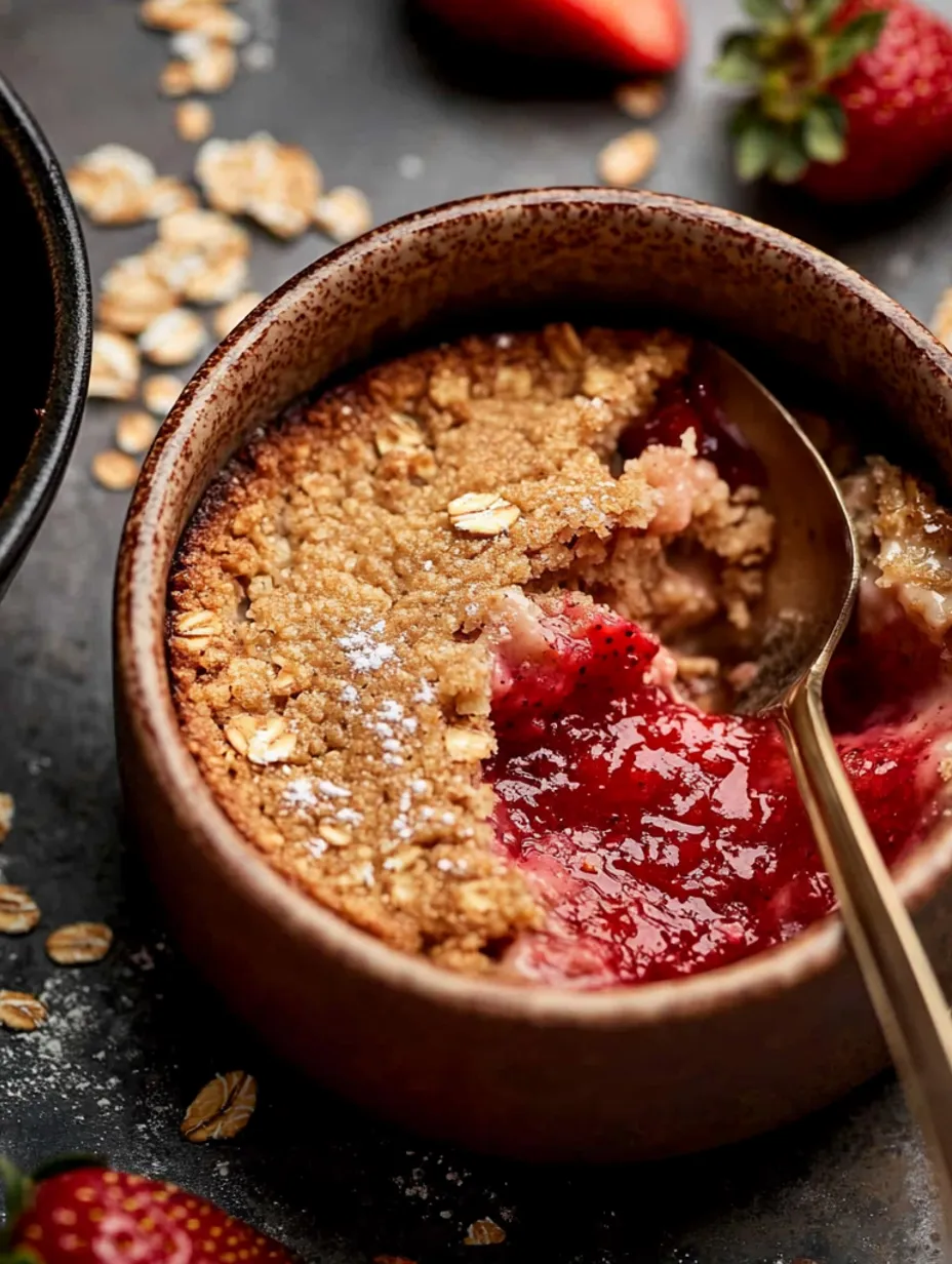 Healthy Strawberry Donut Baked Oats Recipe