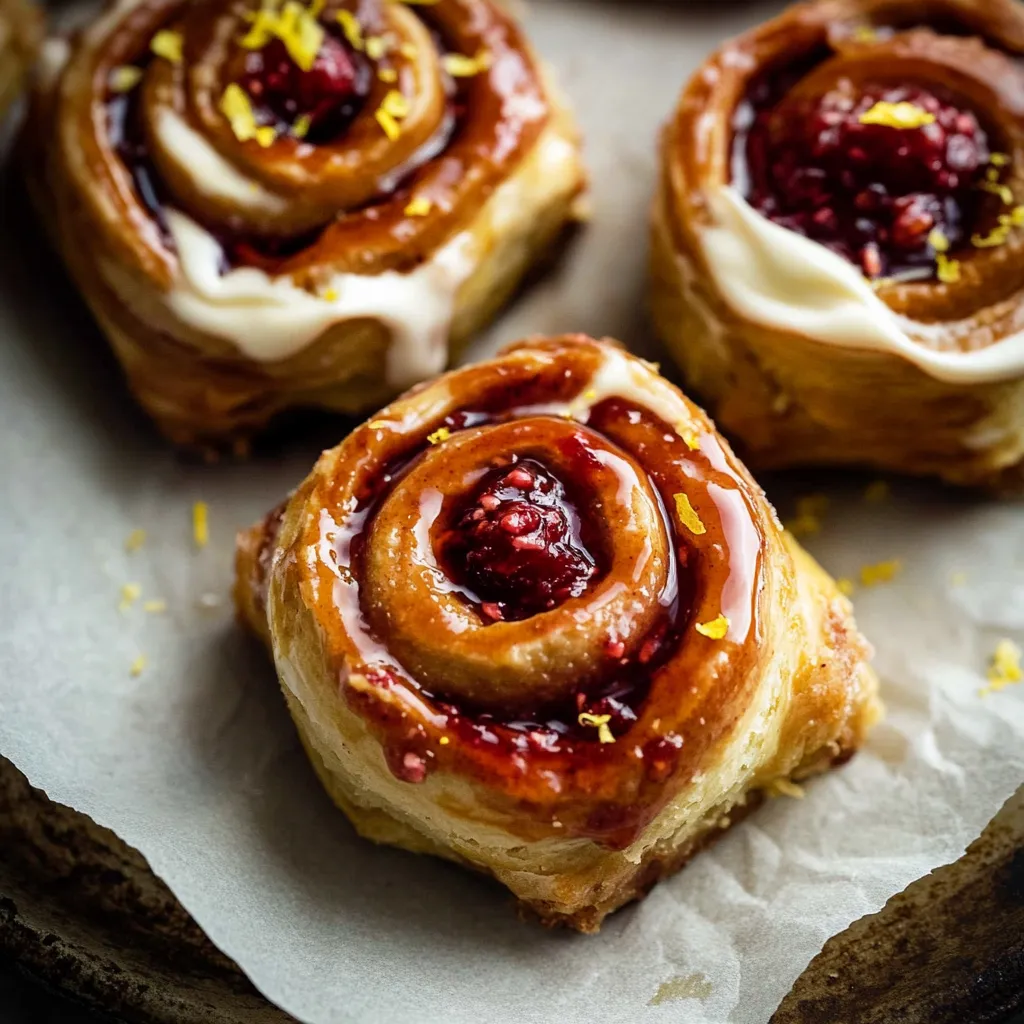 Raspberry Lemon Vegan Cinnamon Rolls