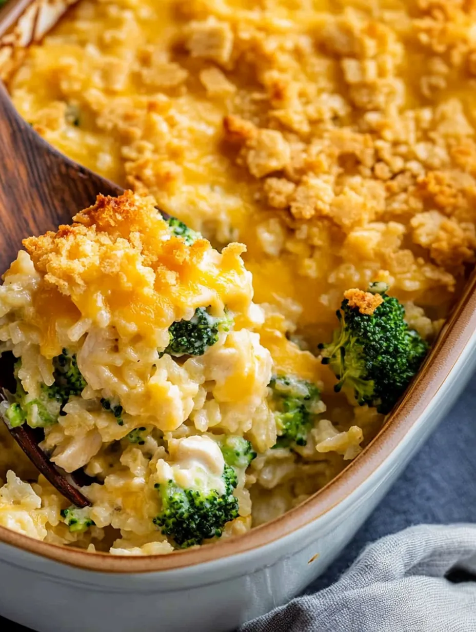 Cheesy Chicken Broccoli Rice Casserole