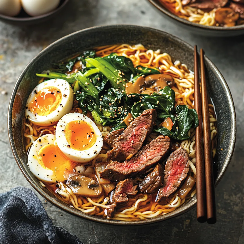 Spicy Beef Ramen Noodle Soup