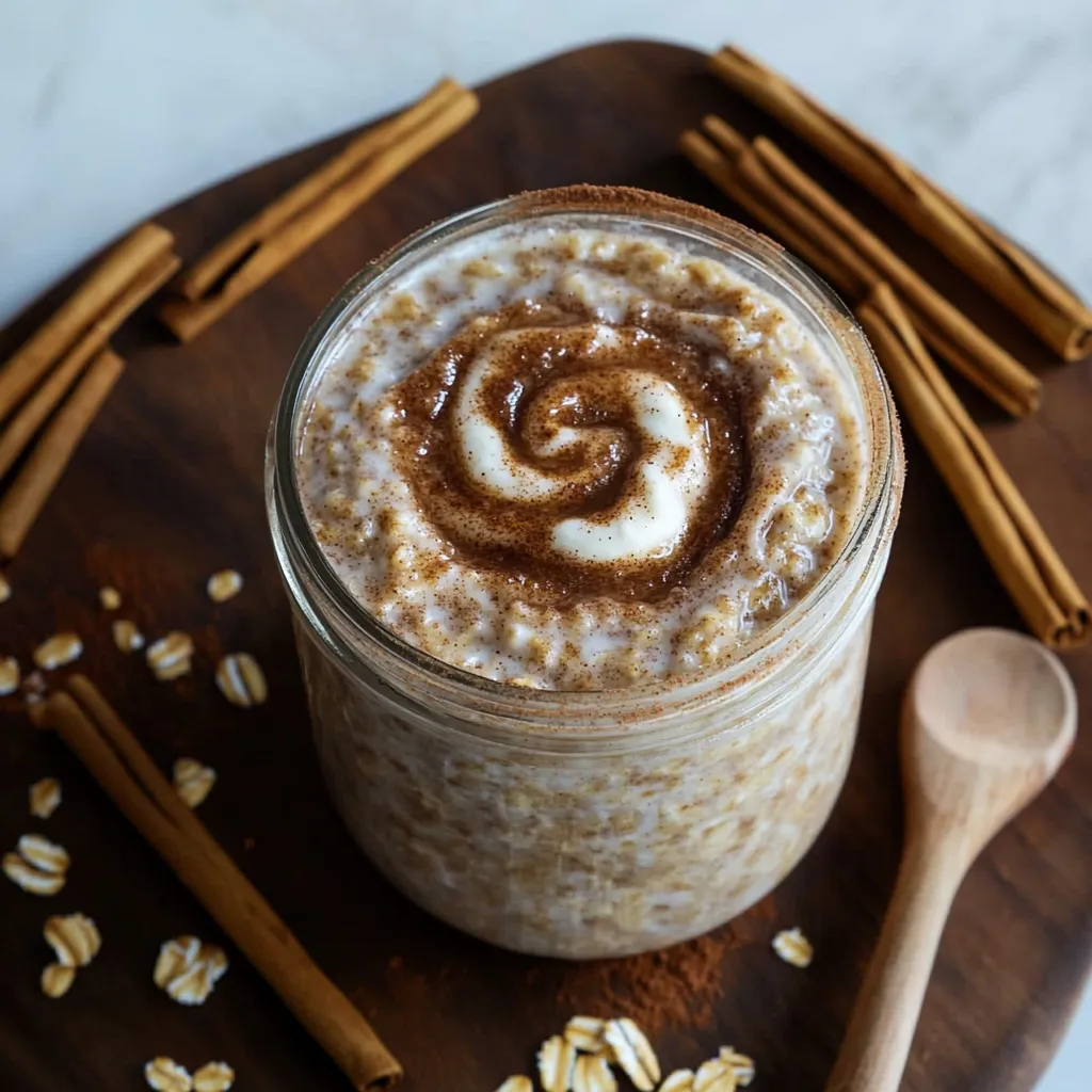 The Best Creamy Cinnamon Roll Overnight Oats