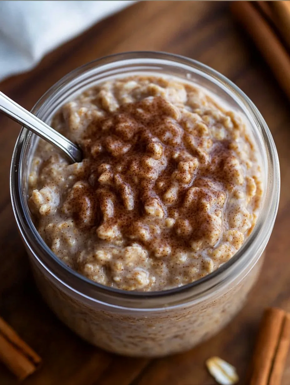 Creamy Cinnamon Roll Overnight Oats