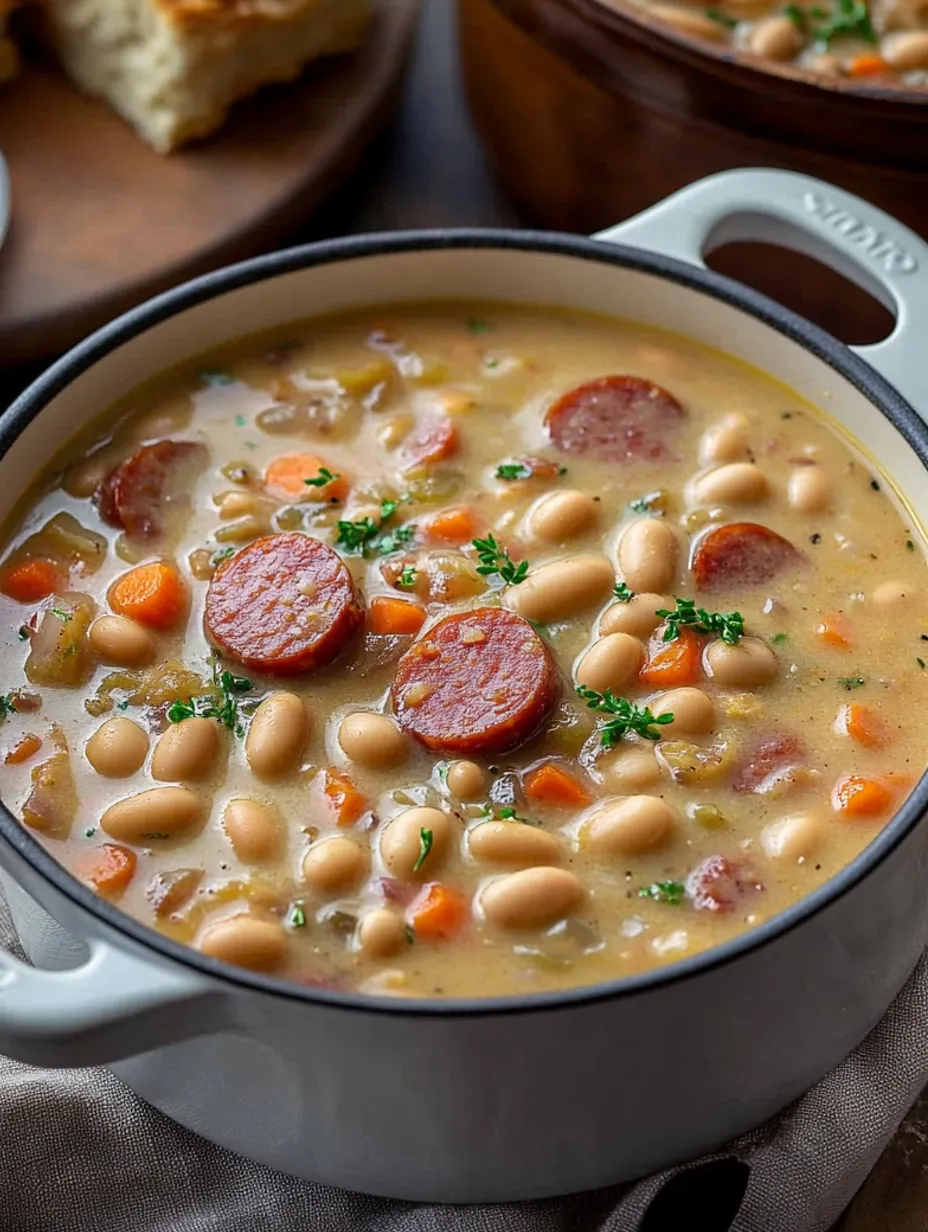 Creamy Bean Soup with Kielbasa Recipe