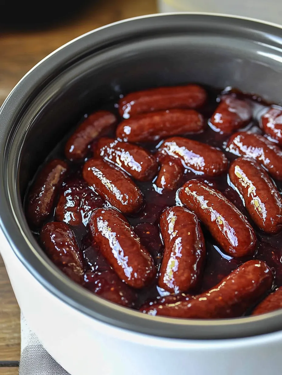 Easy Crockpot Grape Jelly Smokies