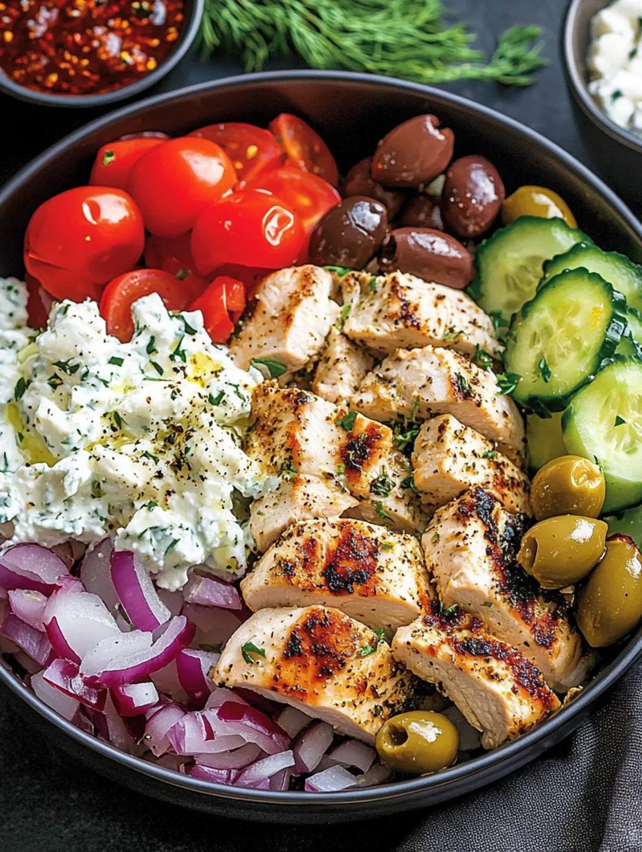 Keto Greek Chicken Bowls with Tzatziki & Feta