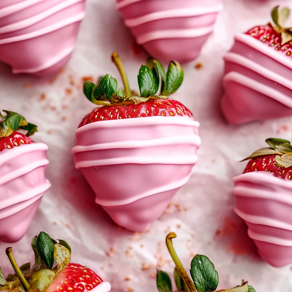 Pink Chocolate Covered Strawberries