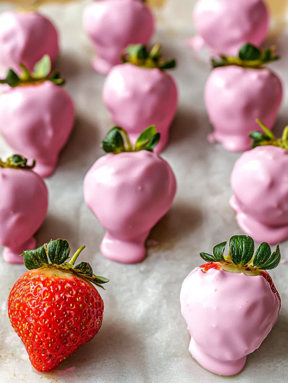 Easy Pink Chocolate Covered Strawberries Recipe