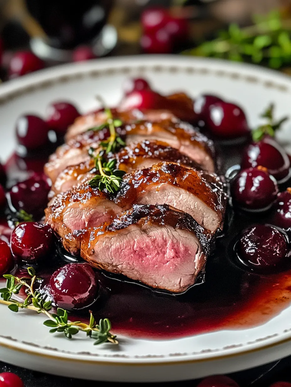 Seared Duck Breast with Cherry Reduction Recipe