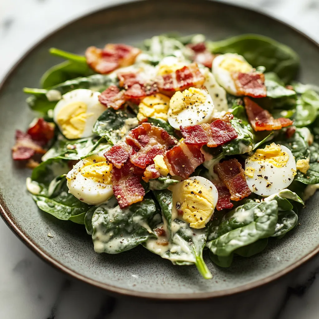 Spinach Salad with Bacon & Eggs