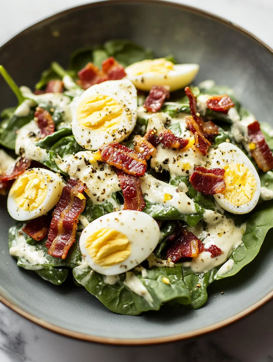 Spinach Salad with Bacon & Eggs Recipe