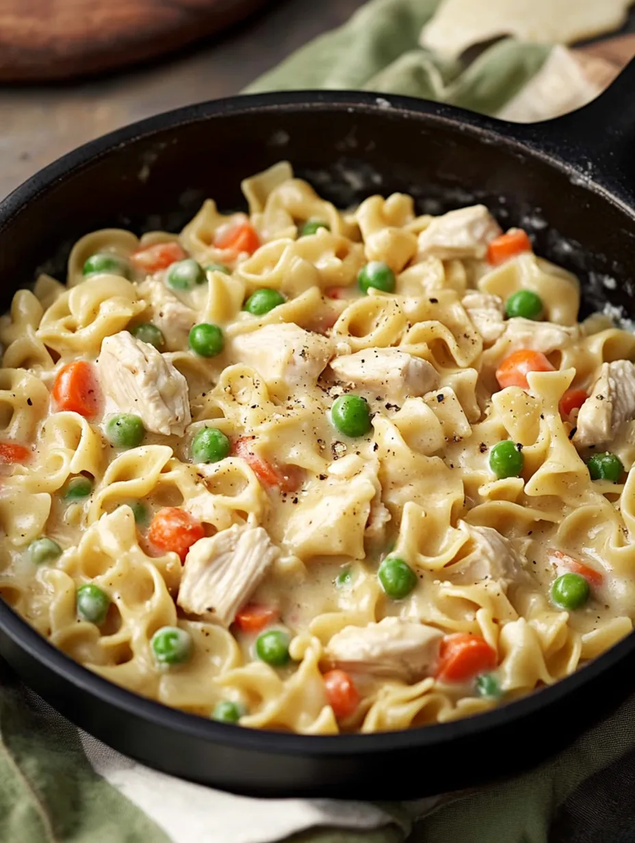 Chicken Pot Pie Noodle Skillet