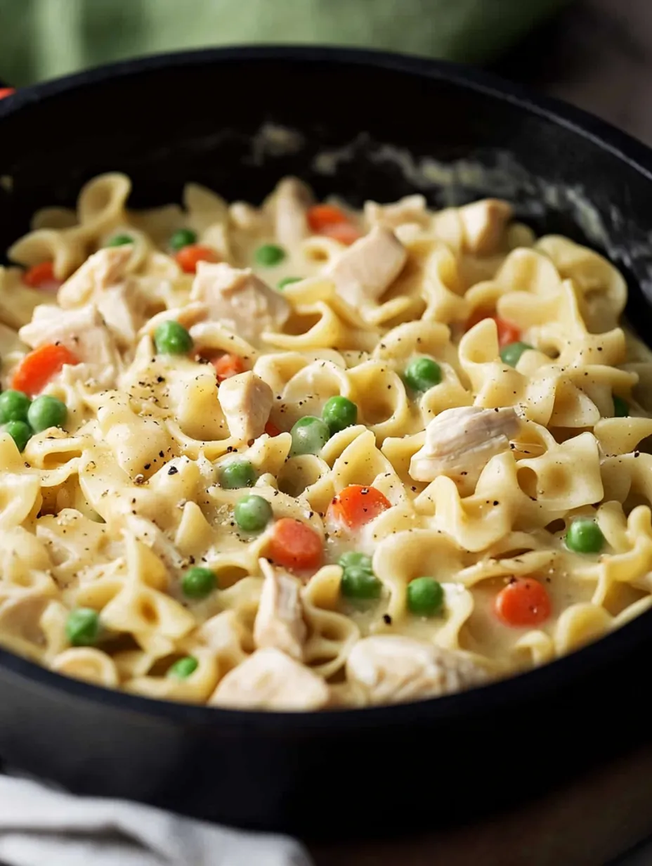 Chicken Pot Pie Noodle Skillet Recipe