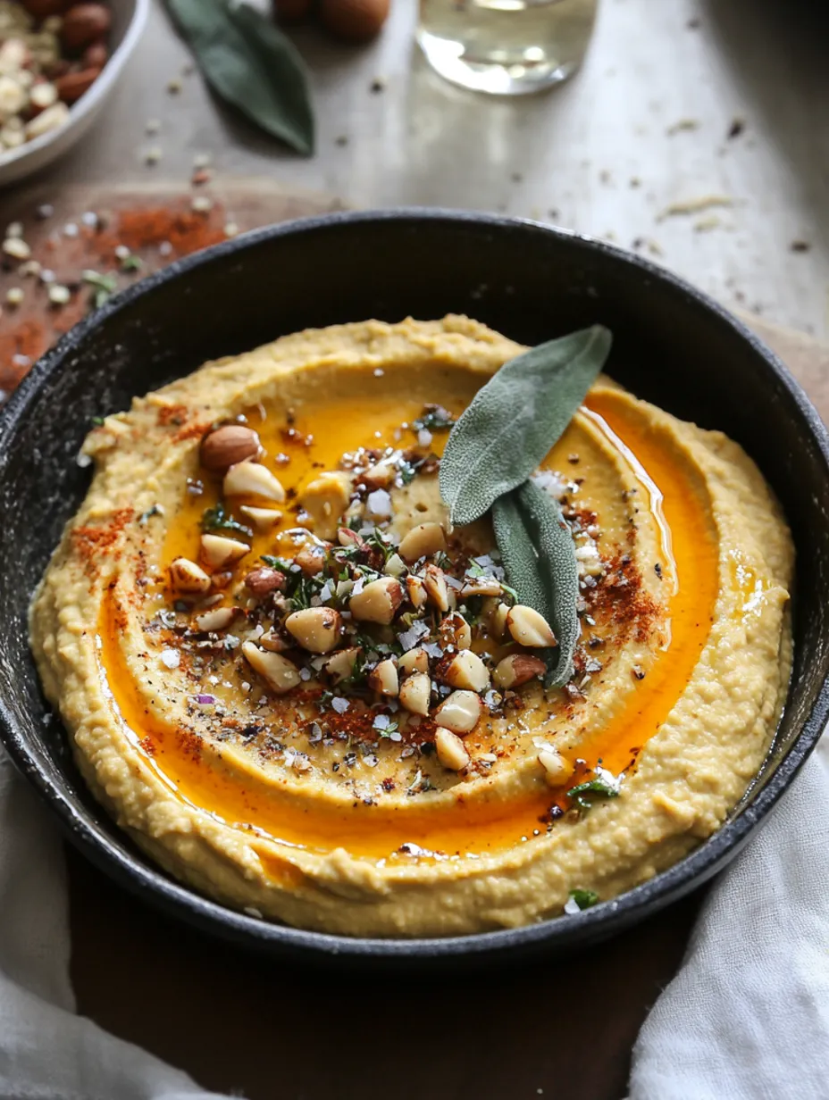 Butternut Squash Hummus with Fried Sage & Dukkah Recipe