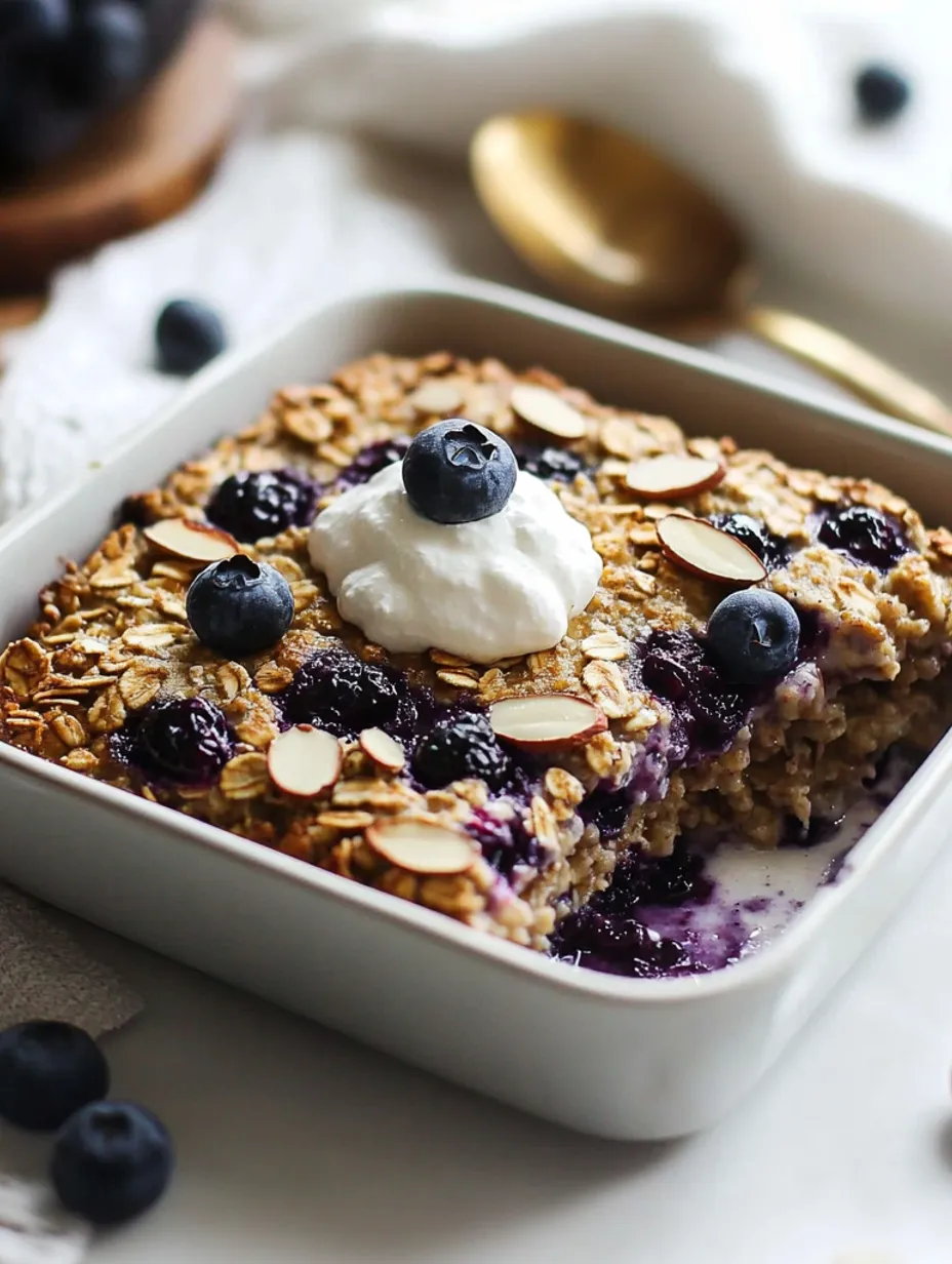 Healthy Blueberry Baked Oatmeal (Gluten-free)