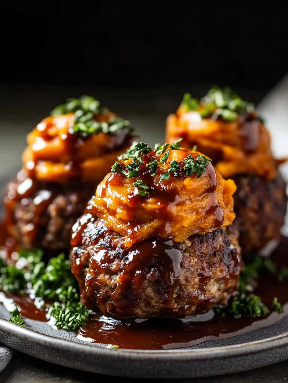 Delicious BBQ Meatloaf Muffins with Sweet Potato Topping Recipe