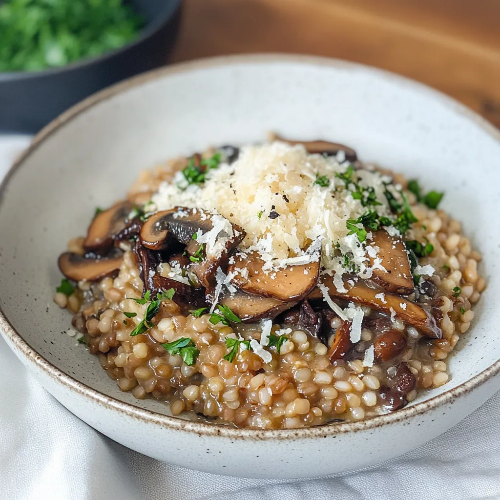 Farro Risotto With Lentils, Mushrooms & Truffle