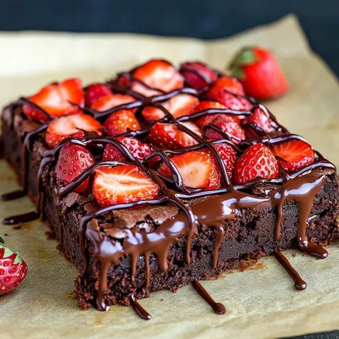 Chocolate-Covered Strawberry Brownies