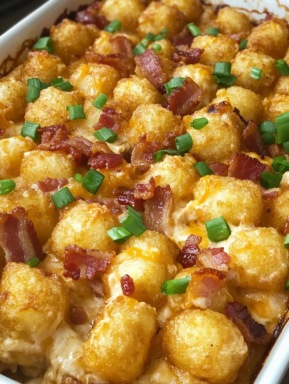 Chicken Bacon Ranch Tater Tot Casserole Recipe