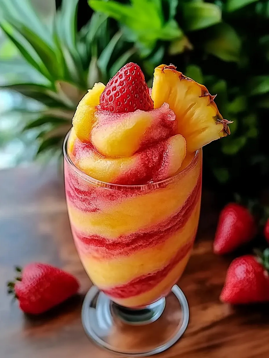 Pineapple Strawberry Swirled Slushies Recipe