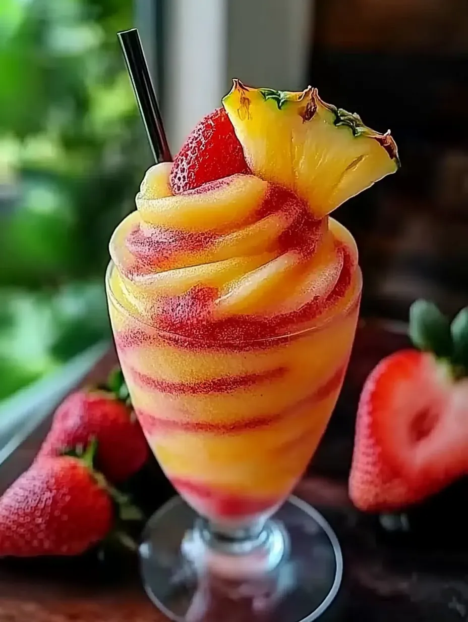 Best Pineapple Strawberry Swirled Slushies Recipe