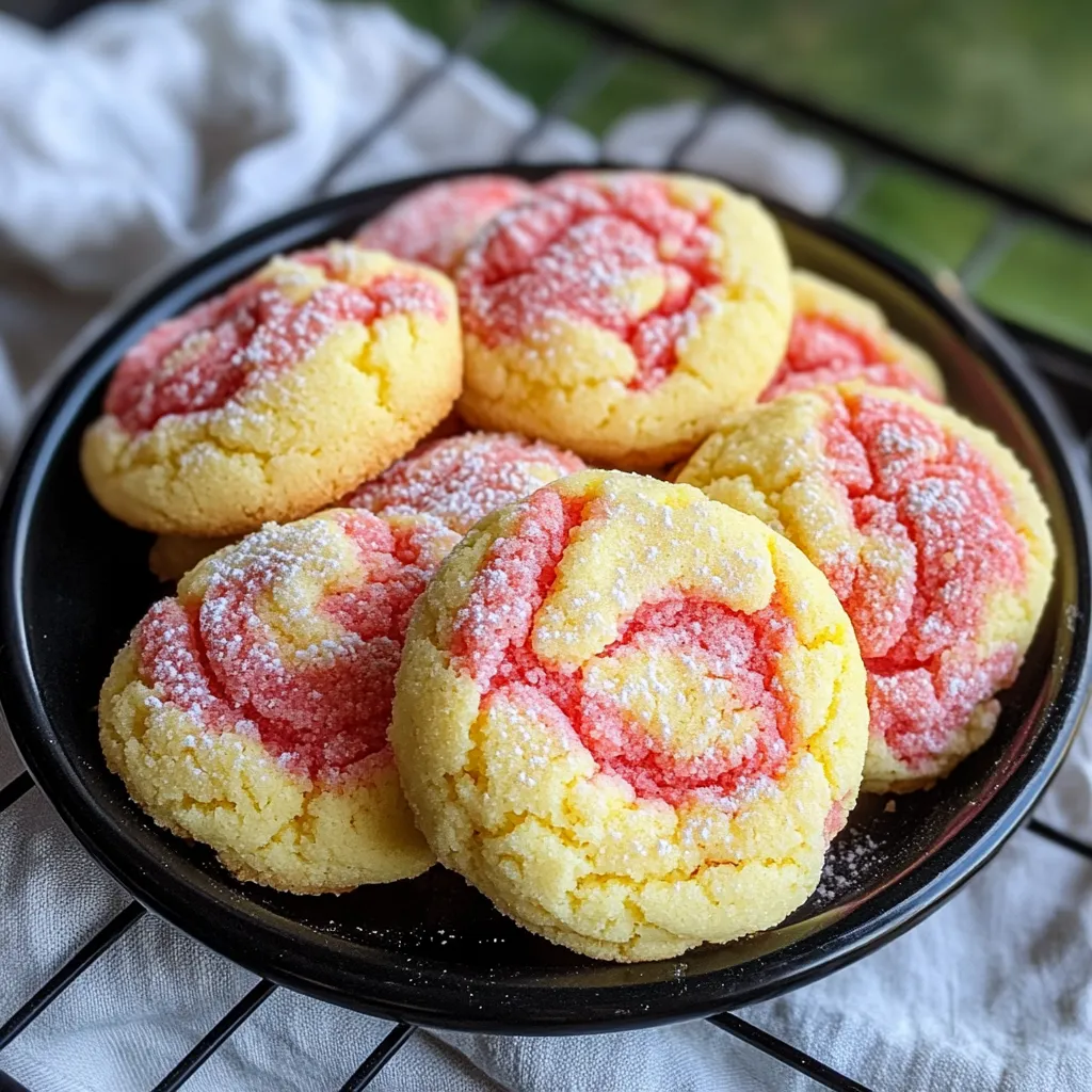 Strawberry Lemon Swirl Poundcake Cookies