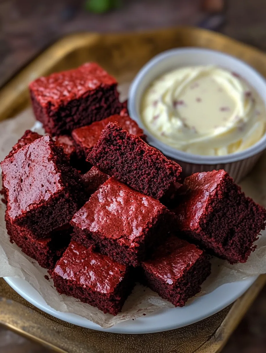 Best Red Velvet Brownie Dippers with Cheesecake Dip