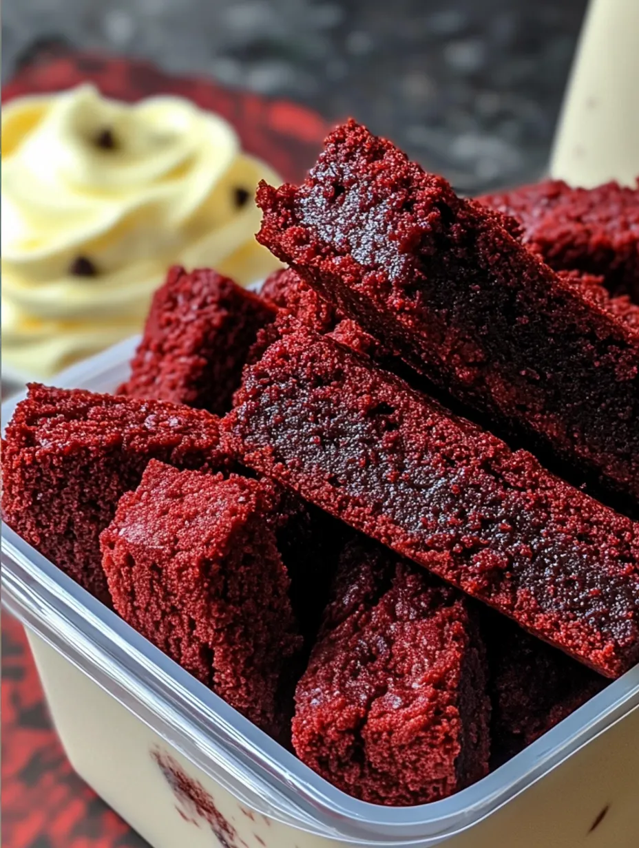 Red Velvet Brownie Dippers with Cheesecake Dip Recipe