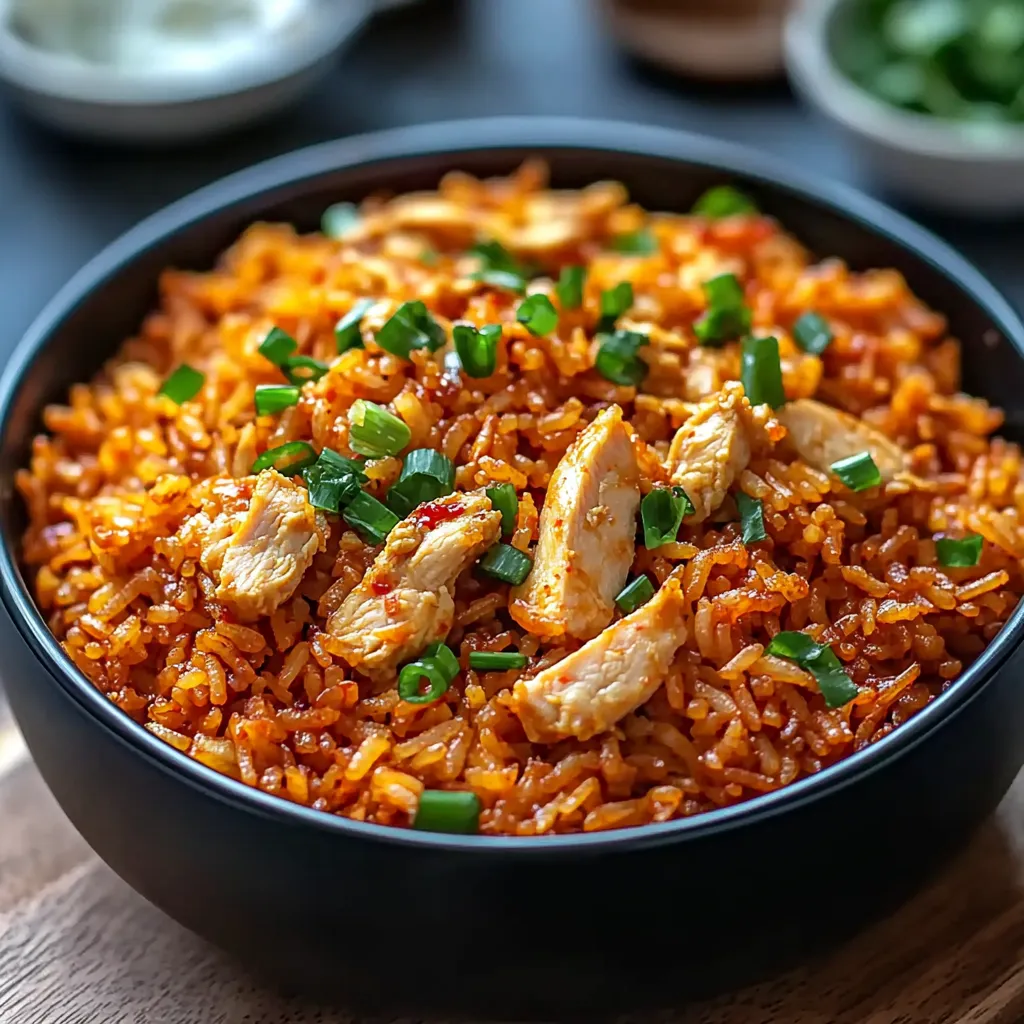 Kimchi Fried Rice with Chicken