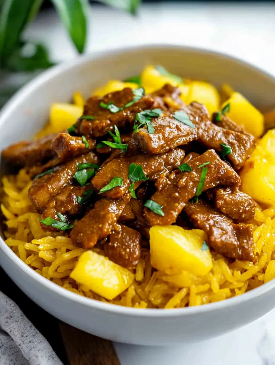 Best Curry Seitan with Pineapple Rice Recipe