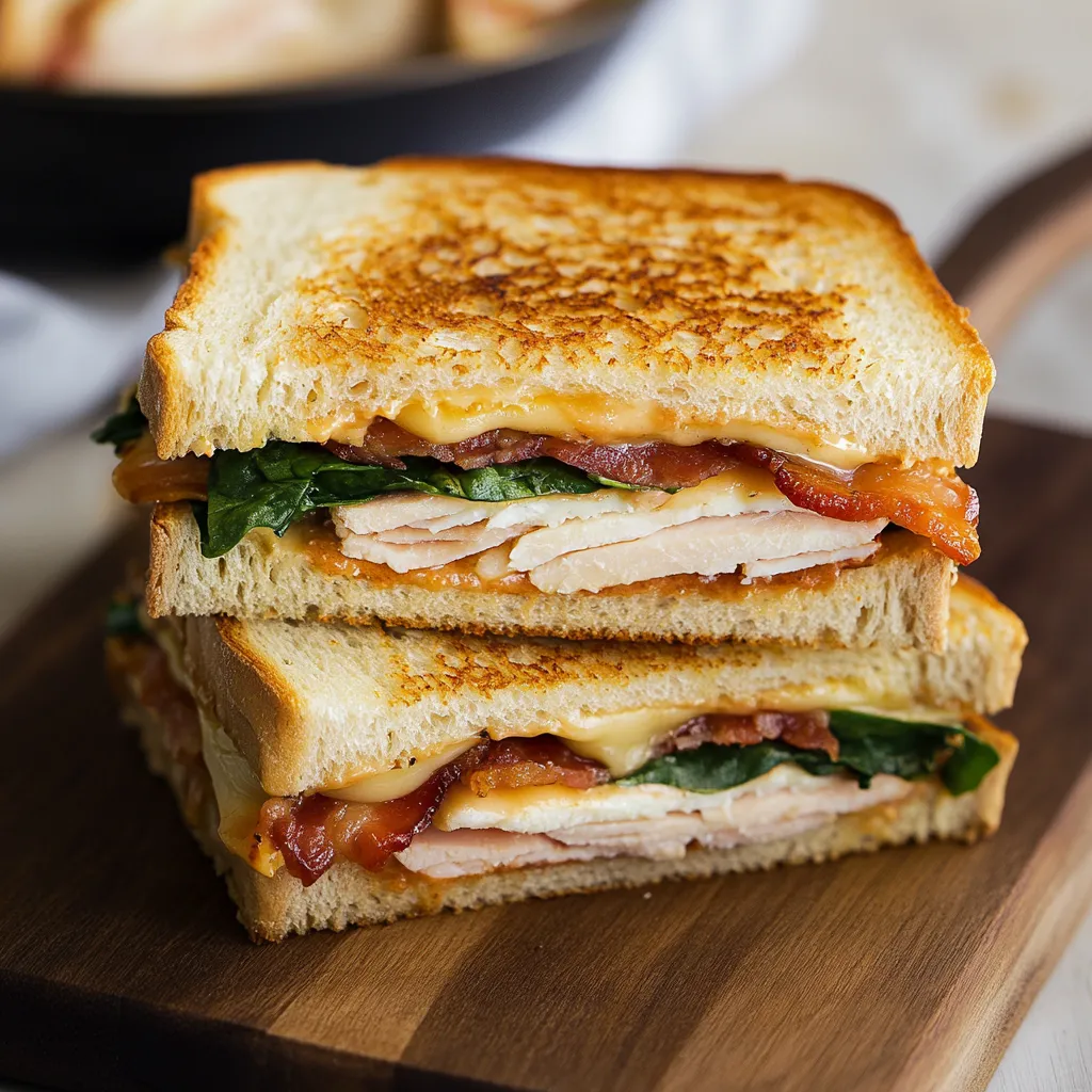 Easy Turkey Melt with Cheddar, Spinach, and Bacon Recipe