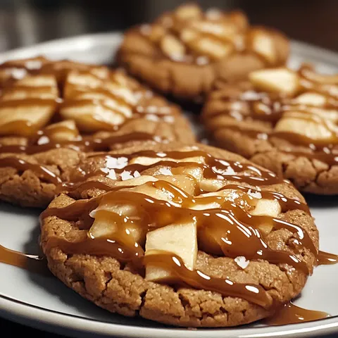 Caramel-Drizzled Apple Cinnamon Cookies