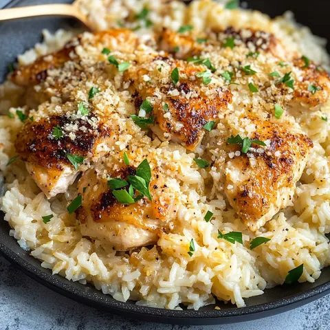 One-Pan Garlic Parmesan Chicken and Rice
