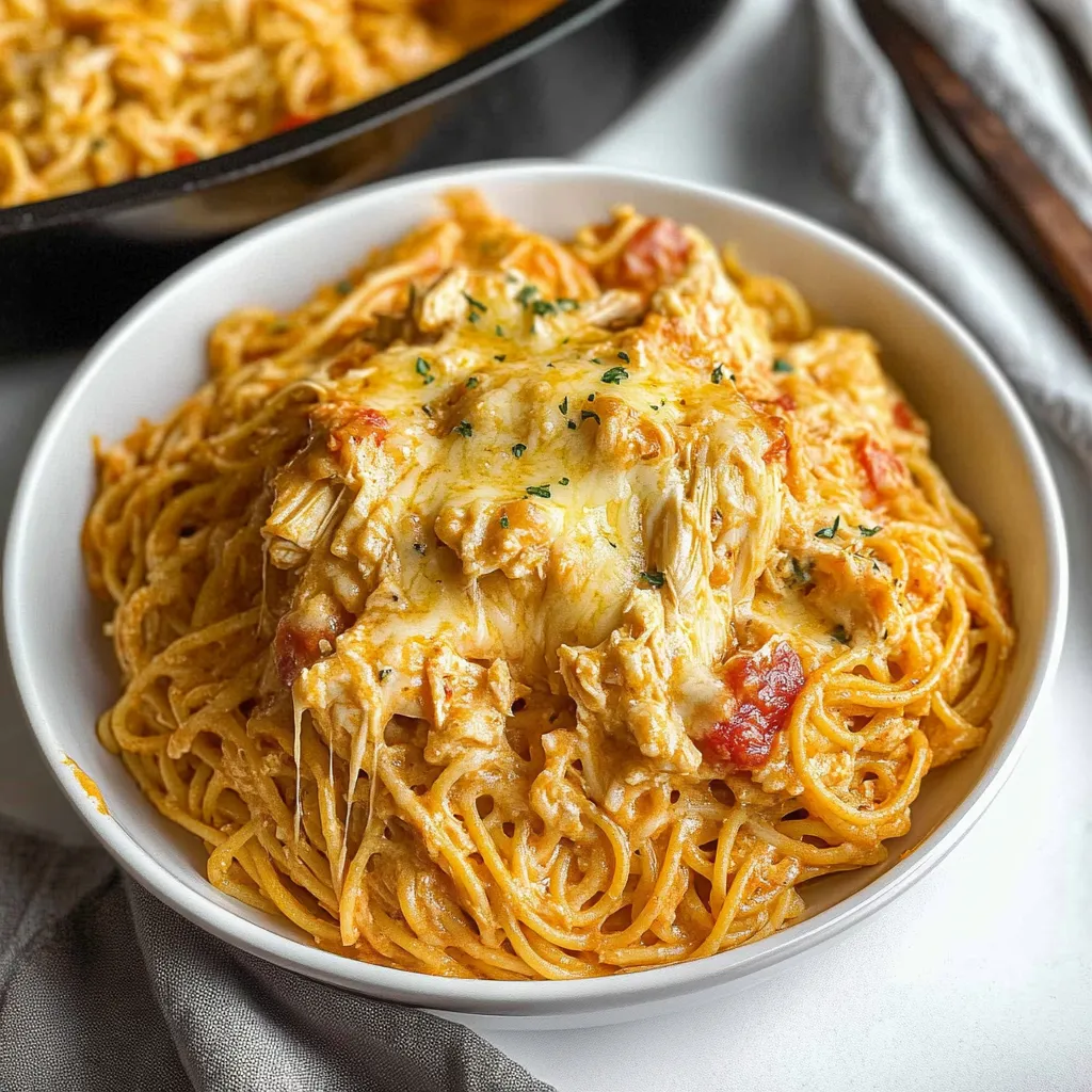 Cheesy Chicken Spaghetti with Rotel