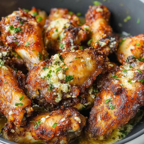 Garlic Parmesan Air Fried Chicken Wings