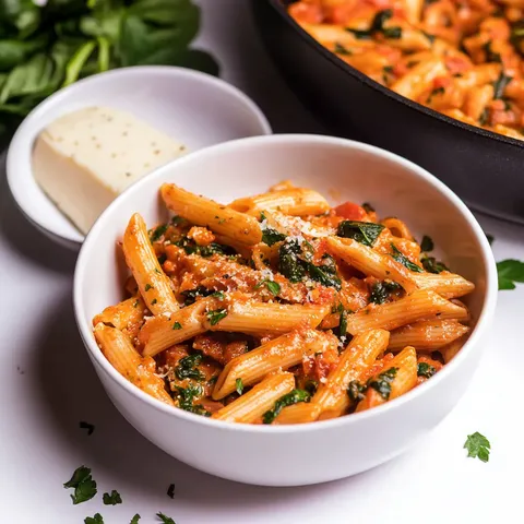 Penne Rosa Pasta with Spinach & Mozzarella