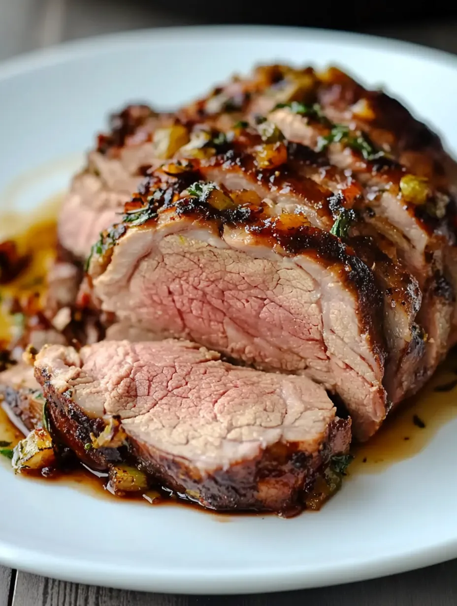 Herb-Crusted Mustard Lamb Roast with Rich Pan Gravy