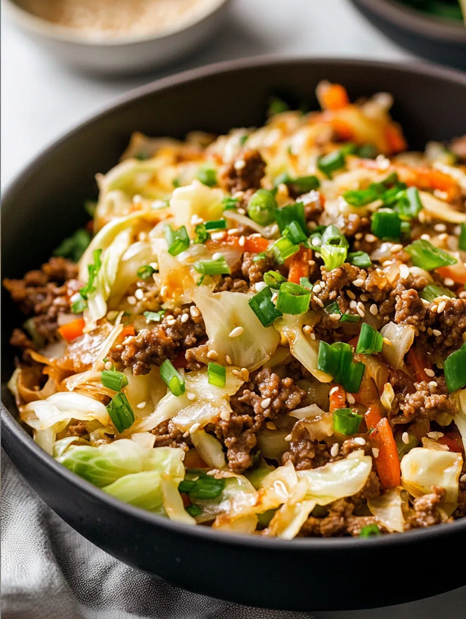 Easy Asian Ground Beef and Cabbage Stir Fry