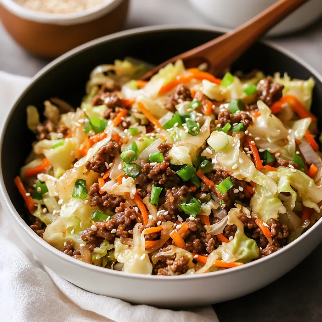 Easy Asian Ground Beef and Cabbage Stir Fry Recipe