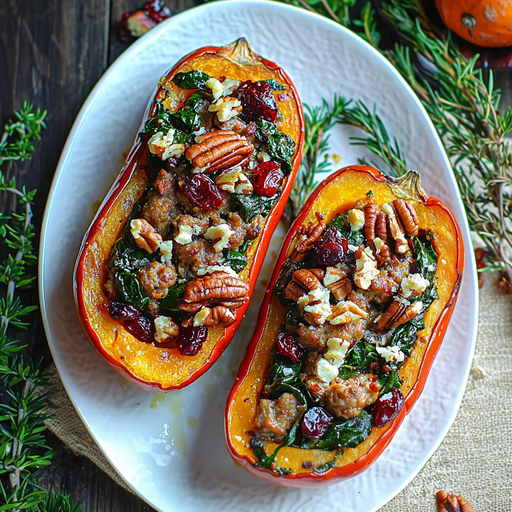 Sausage Stuffed Butternut Squash