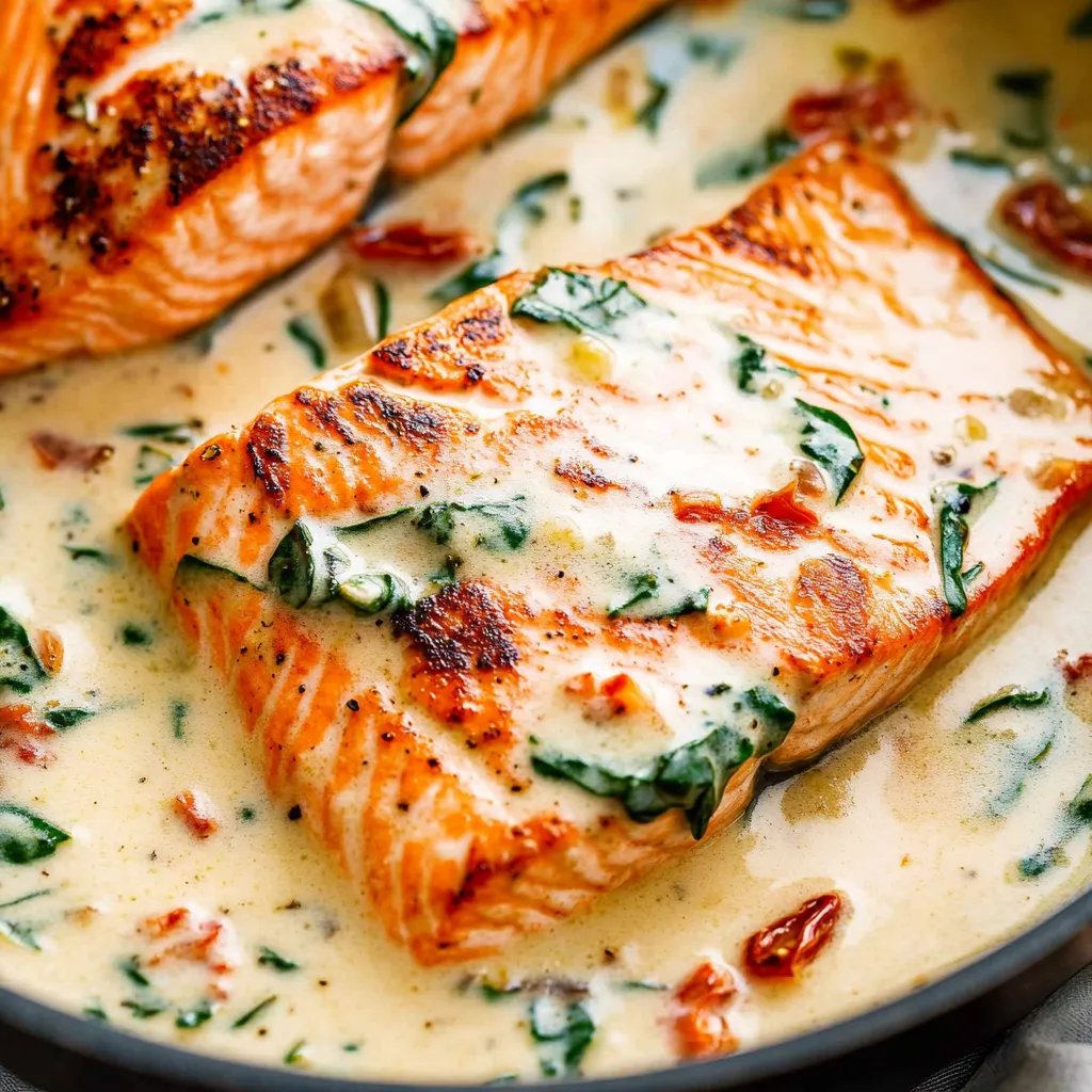 Creamy Garlic Butter Tuscan Salmon