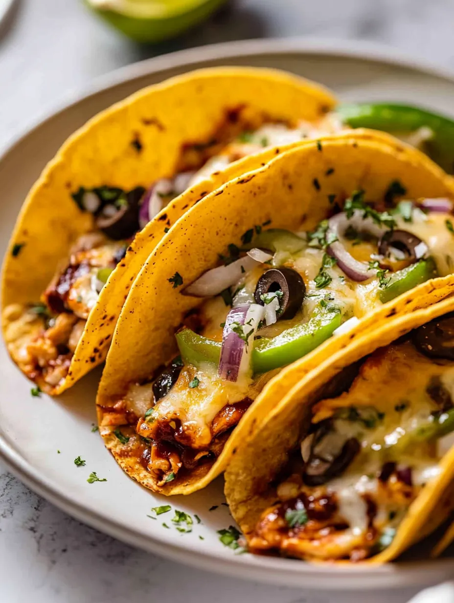 Delicious Oven Baked BBQ Chicken Pizza Tacos Recipe