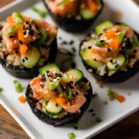 Spicy Baked Salmon Sushi Muffins Recipe