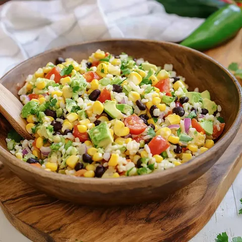 Cowboy Rice Salad with Chimichurri Dressing