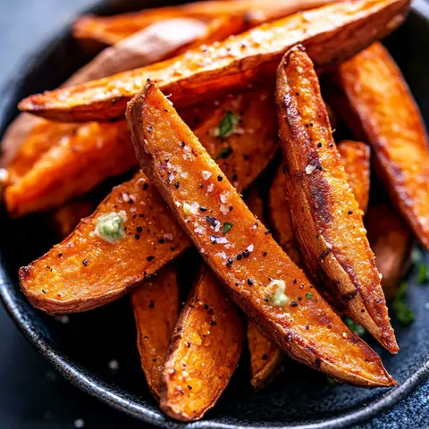 Crispy Sweet Potato Wedges with Garlic Avocado Aioli