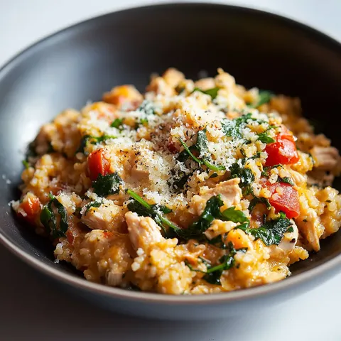 Pesto Chicken Cauliflower Rice
