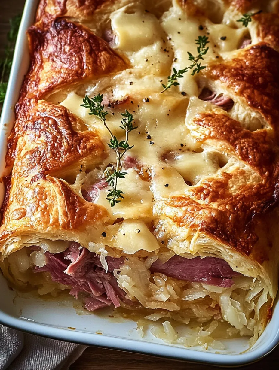 Reuben Crescent Bake with Corned Beef